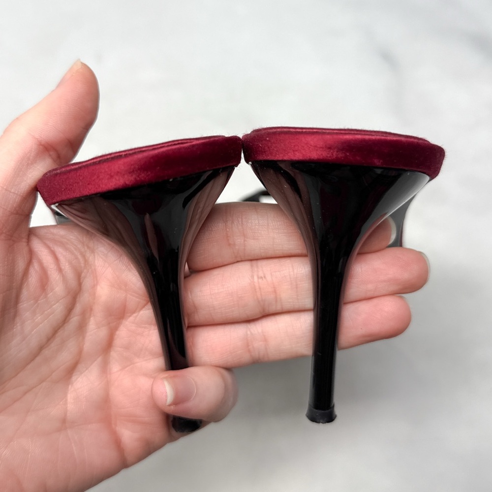 Giuseppe Zanotti Vicini Vintage Y2K Silk Satin Minimalist Slide Mule Sandal Heel - Picture 7 of 15